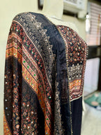 Black Chikankari Embroidery Cotton Suit Set with Digital Printed Dupatta