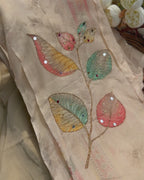 Beige Pure Georgette Embroidered Suit Set with Chiffon Dupatta